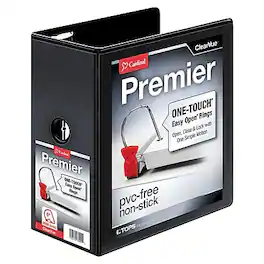 Cardinal - Premier Easy Open ClearVue 5" 3-Ring View Binders, D-Ring - Black