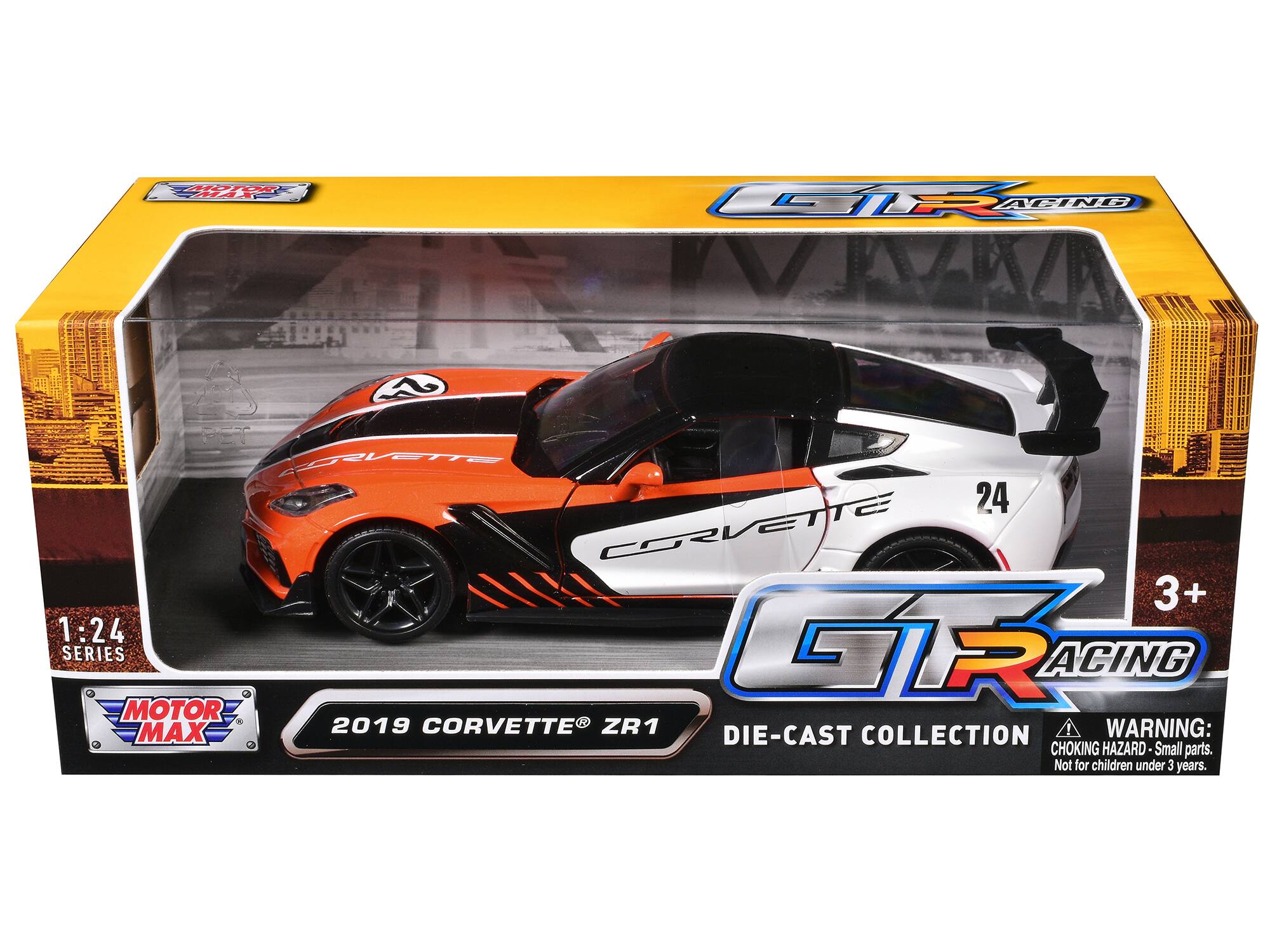 MOTOR MAX  
1:24 SERIES  
2019 CORVETTE ZR1  
GT RACING  
DIE-CAST COLLECTION  
WARNING: CHOKING HAZARD - Small parts. Not for children under 3 years.