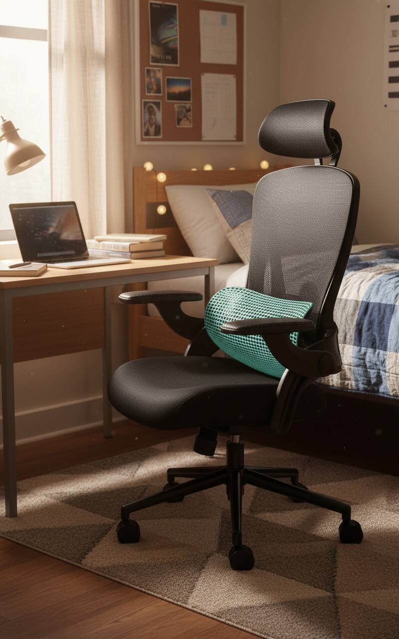 Angle. AOITUN - Ergonomic Mesh Office Chair High Back - Comfortable Seating for Daily Use - Ideal for Dorm Room and Home Office - Black.