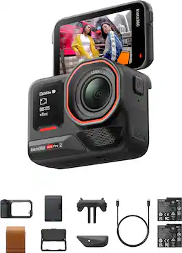 Insta360 - Ace Pro2 Action Camera Flash Print Bundle - Black