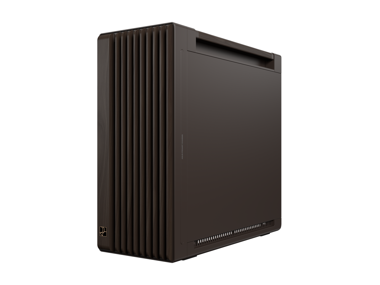 Alt View 3. ASUS - ASUS ProArt PA602 Wood Edition E-ATX Case, Tempered Glass, 440mm GPU Support, 420mm Radiator, 1x140mm + 2x200mm Fans - Retro Brown.