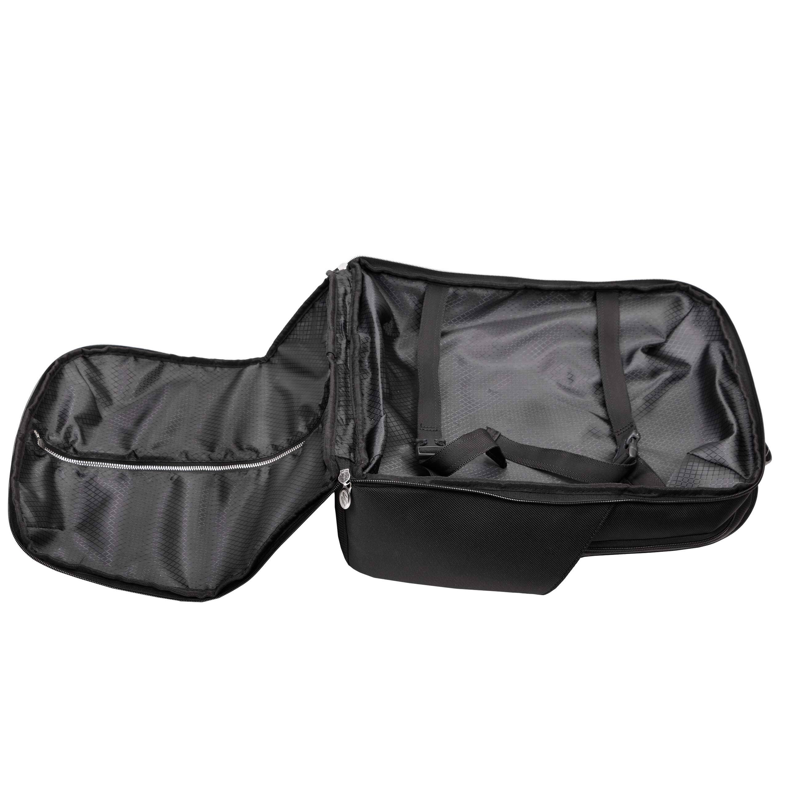 Alt View 3. McKlein - 17" Laptop Backpack, 1680D Ballistic Nylon Leather Trim, Triple Compartment, Laptop & Tablet Sleeves - Black.