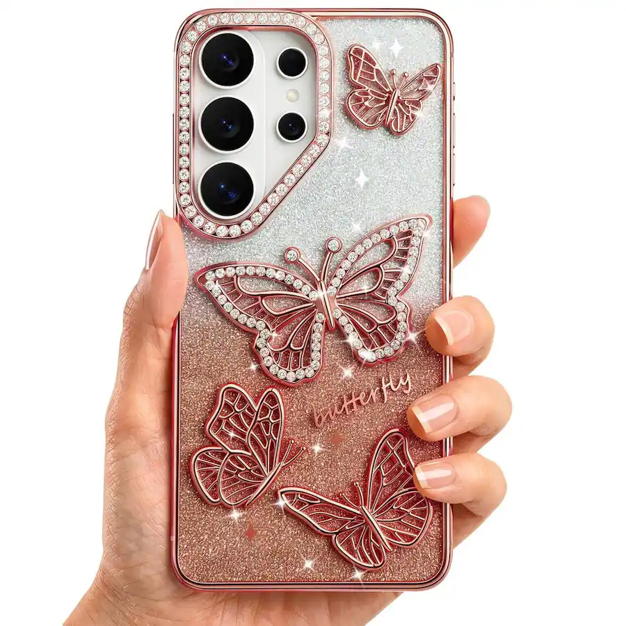 Galaxy Rhinestones UUCOVER Slim Clear Case for Samsung Galaxy S26 Ultra, 3D Bling ...