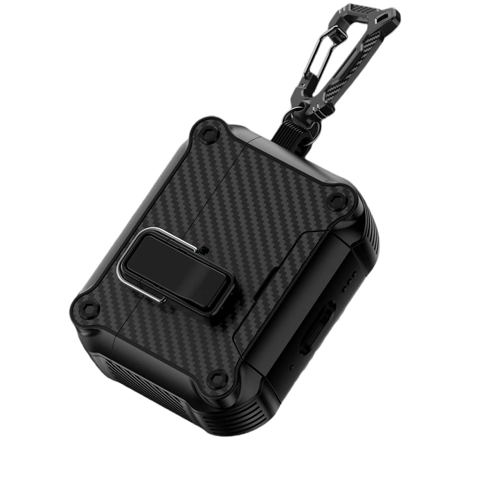 Left. Dteck - Rugged Case for Airpods Pro 3rd Gen (2025) Heavy Duty Drop Protective Magnetic Lock Cover With Keychain + Clean Kit Pen - Armygreen.