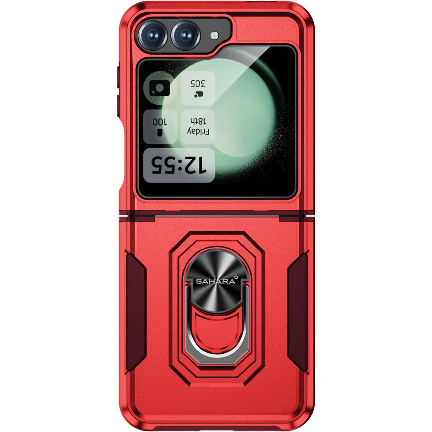SaharaCase - Raider Series Kickstand Case for Samsung Galaxy Z Flip6 - Viper Red