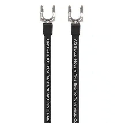 GND WALL-OUTLET GROUND-BOX, GND, INPUT GND
AQ BLACK-HOLE • THIS END TO TURNTABLE, CABLE