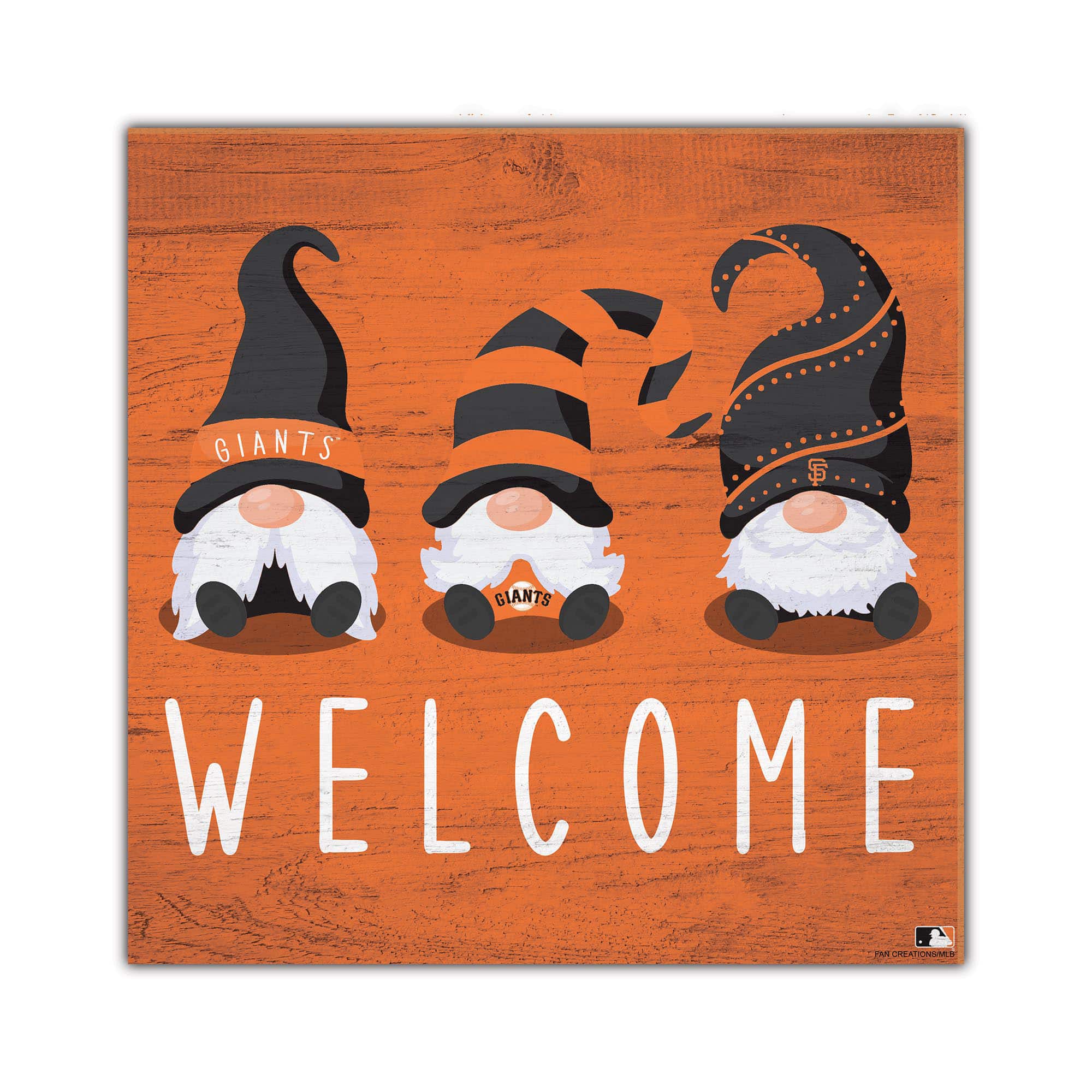 Fan Creations - San Francisco Giants 10'' x 10'' Welcome Gnomes Sign - Multicolor