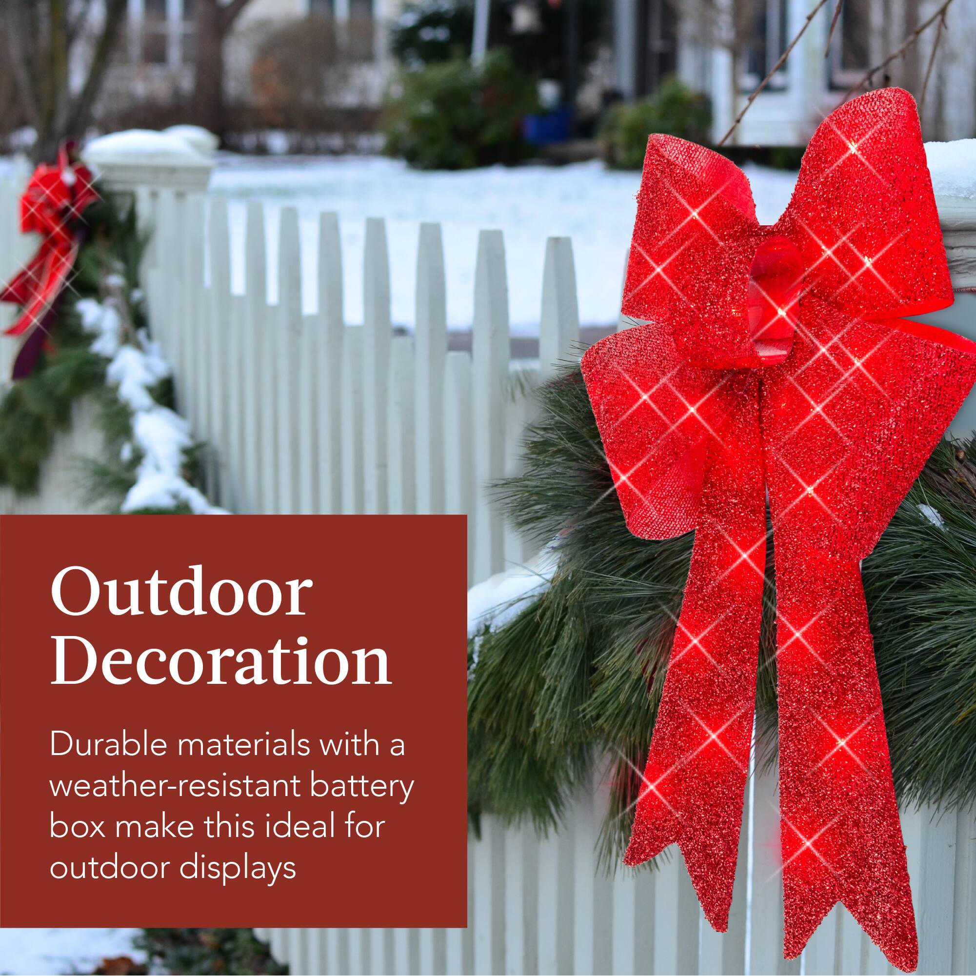 Outdoor Decoration

Durable materials with a weather-resistant battery box make this ideal for outdoor displays