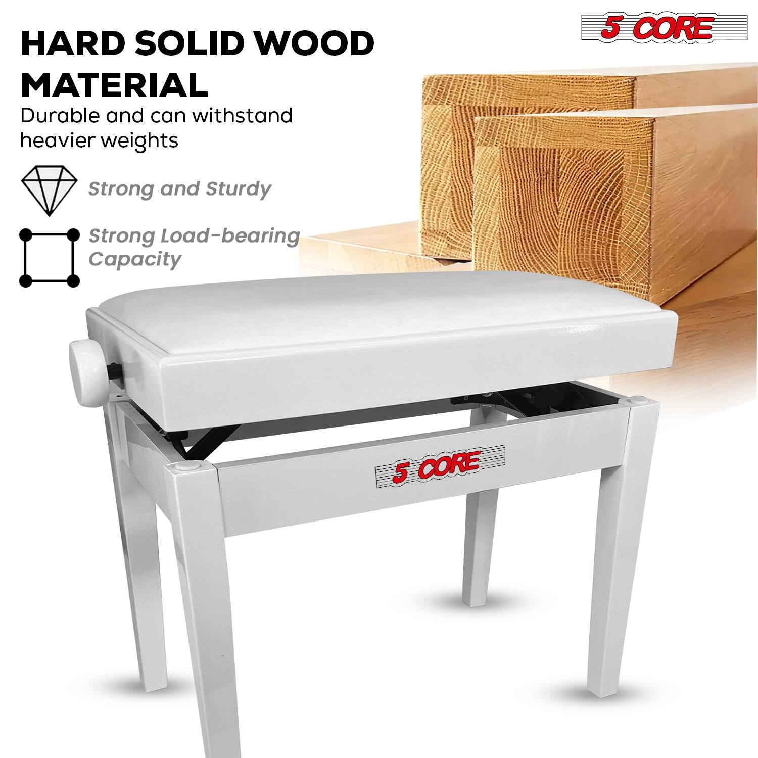 HARD SOLID WOOD MATERIAL, Durable and can withstand heavier weights, 5 CORE, Strong and Sturdy, Strong Load-bearing Capacity, 5 CORE