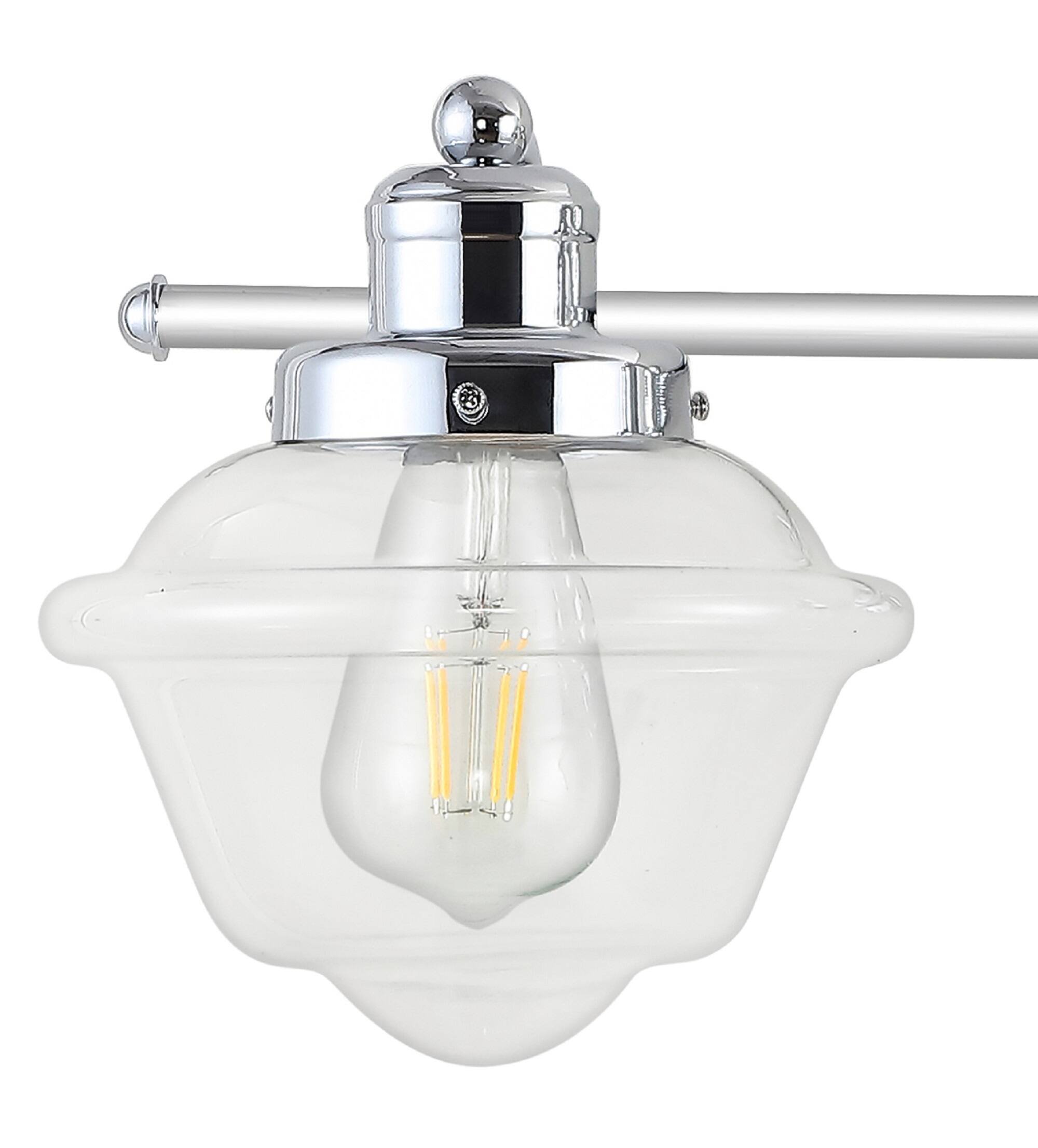 Alt View 4. Jonathan Y - Orleans 35.75" 4-Light Iron/Glass Coastal Cottage LED Vanity Light, Chrome - Chrome.