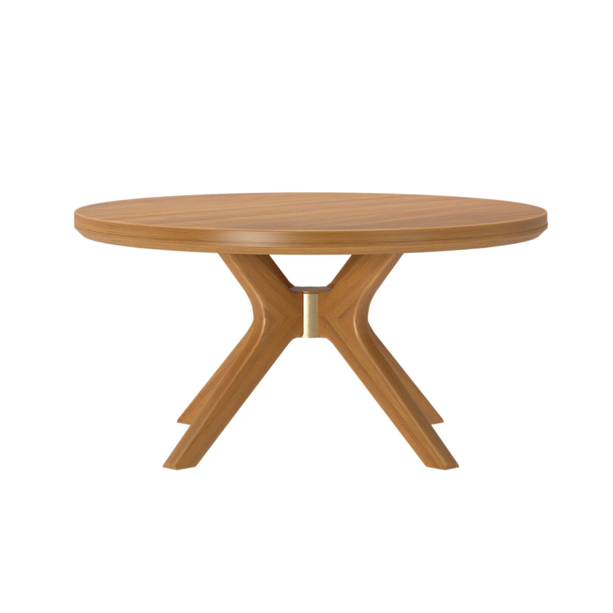 Alt View 3. Plank+Beam - Verso Round Coffee Table (36in x 36in / 910mm x 910mm), Pecan - Pecan.