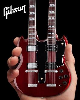 Axe Heaven - Gibson SG EDS-1275 Doubleneck Cherry Mini Guitar Replica Collectible - Collectibles - Multicolor