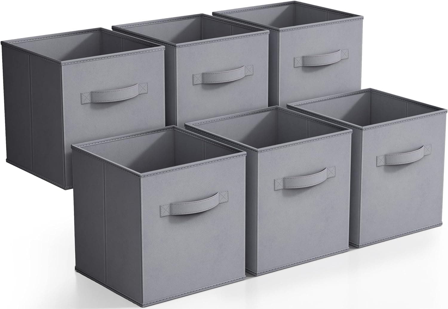Front. Sorbus - Sorbus Foldable Storage Cubes - 6 Fabric Baskets for Organizing Pantry, Closet, Shelf, Nursery, Playroom, Toy Box, Cubby - Gray.