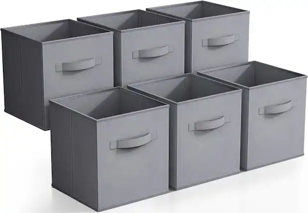 Front. Sorbus - Sorbus Foldable Storage Cubes, 6 Fabric Baskets for Organizing Pantry, Closet, Shelf, Nursery, Playroom, Toy Box - Gray.