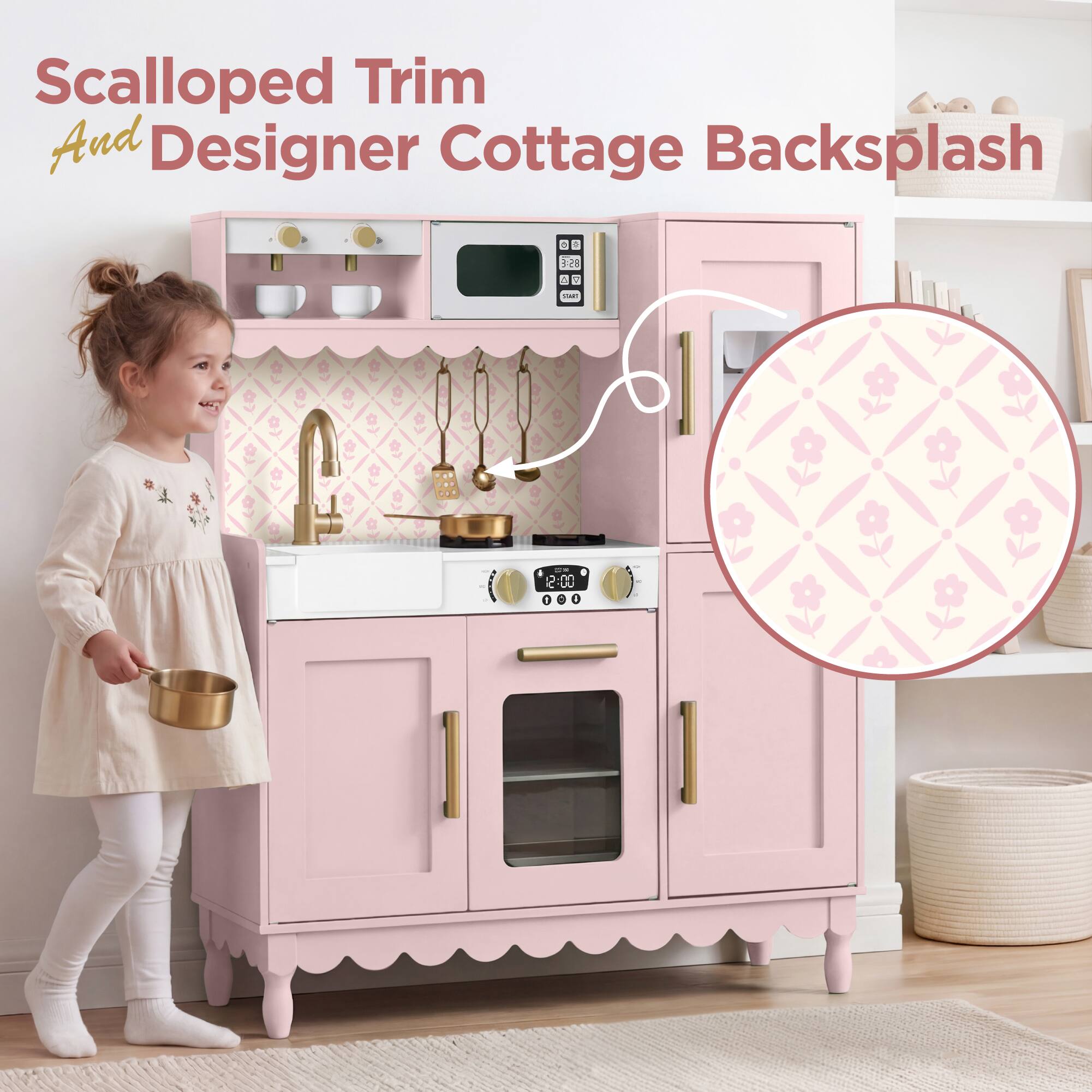 Scalloped Trim And Designer Cottage Backsplash