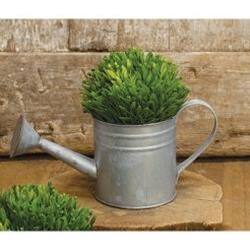 Angle. BreeBe - Natural Zinc Watering Can - Grey.