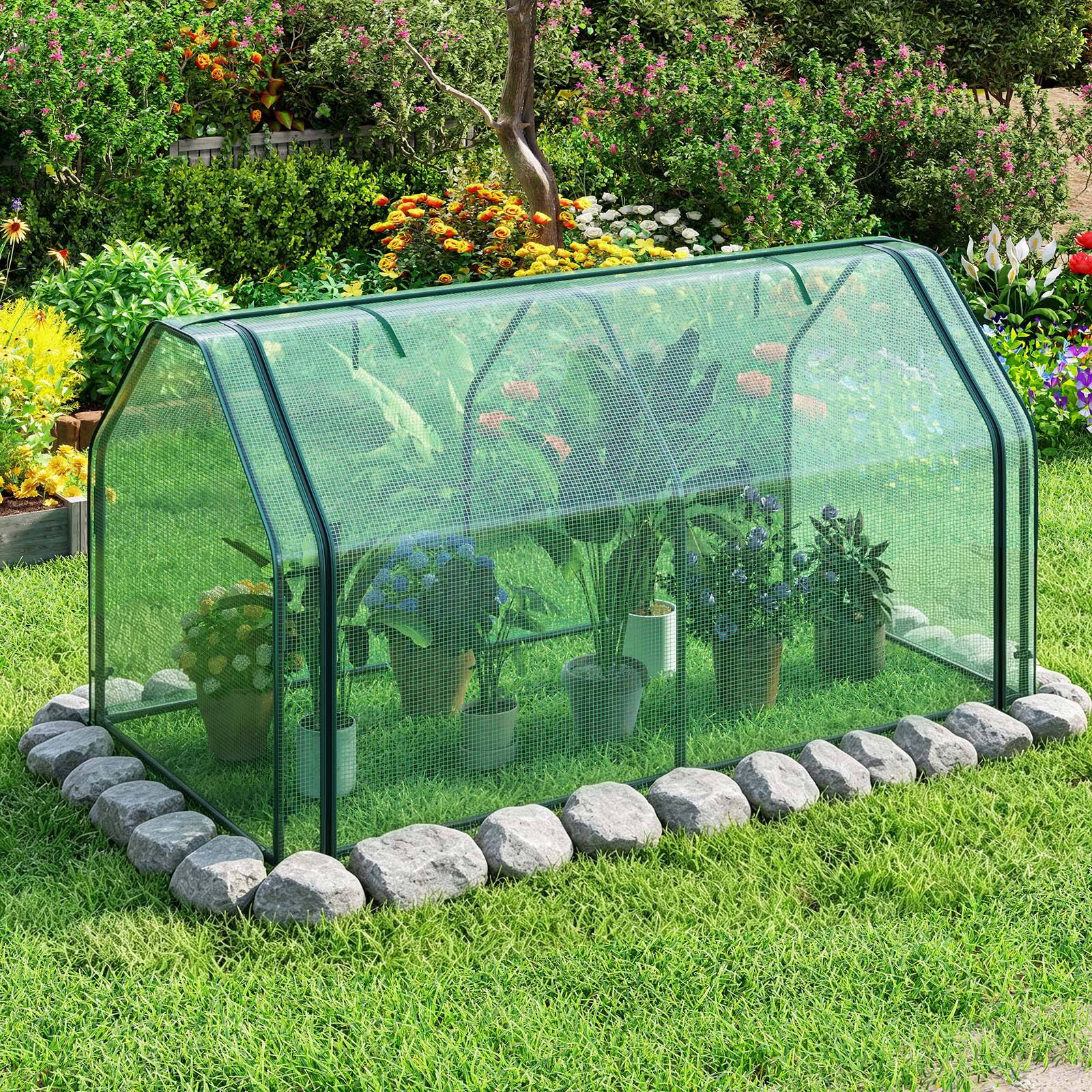Alt View 3. Costway - Costway Portable Mini Greenhouse with PE Cover & Zippered Roll-up Door, Indoor & Outdoor.
