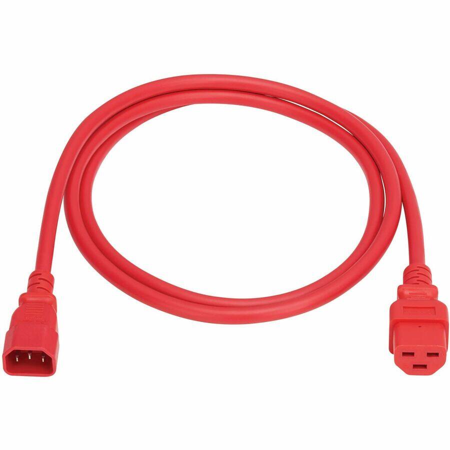 Alt View 1. Tripp Lite - Eaton Tripp Lite Series Power Cord, C14 to C21 - Heavy-Duty, 15A, 250V, 14 AWG, 5 ft. (1.5 m), Red - For Computer - Red.