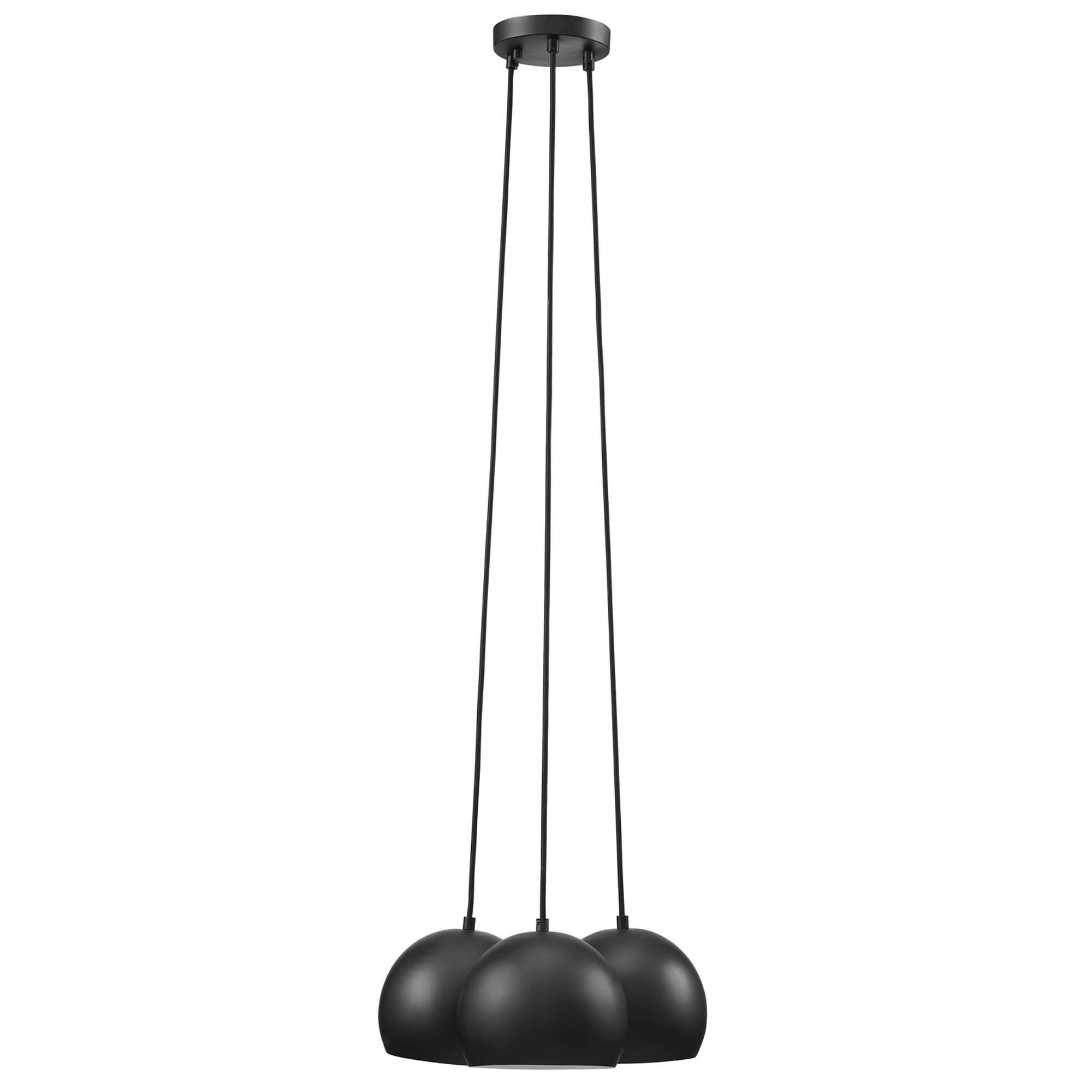 Angle. Modway - Chalice 3-Light Metal Pendant by Modway - Black.