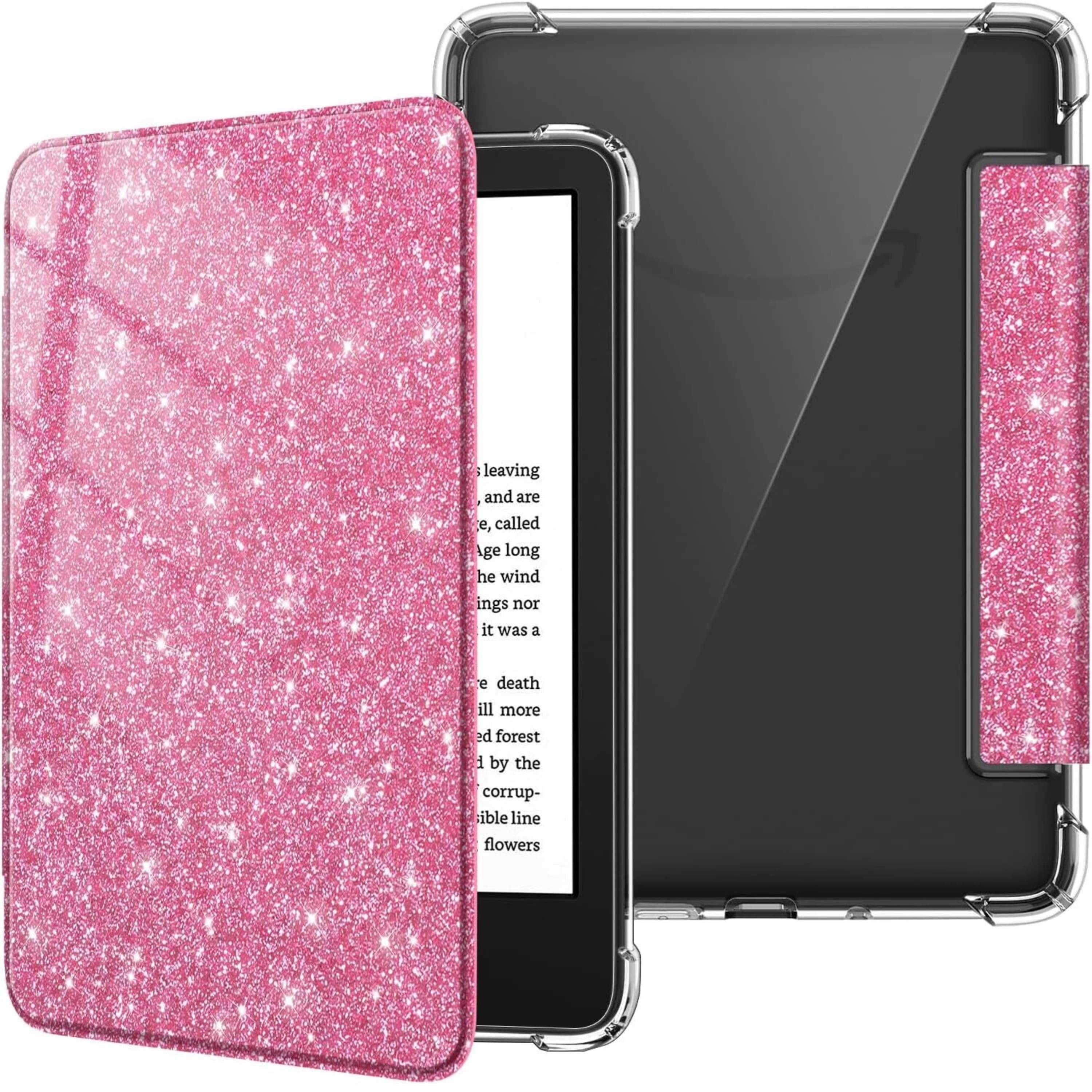 Kitcheniva - Lightweight Clear Slim Case For Kindle 6 Inch 11th Generation Glitter Magenta - Glittering Magenta