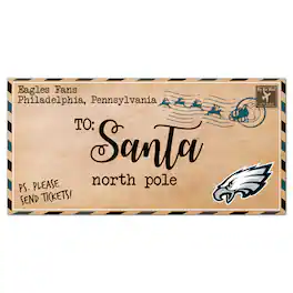 Fan Creations - Philadelphia Eagles 6'' x 12'' Letter to Santa Sign - Multicolor