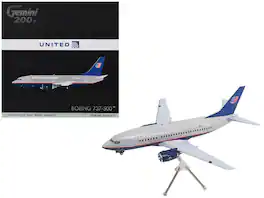 Boeing 737-500 Commercial Aircraft "United Airlines - Classic 737 Series" (N936UA) Gray w/Blue 1/200 Model by GeminiJets
