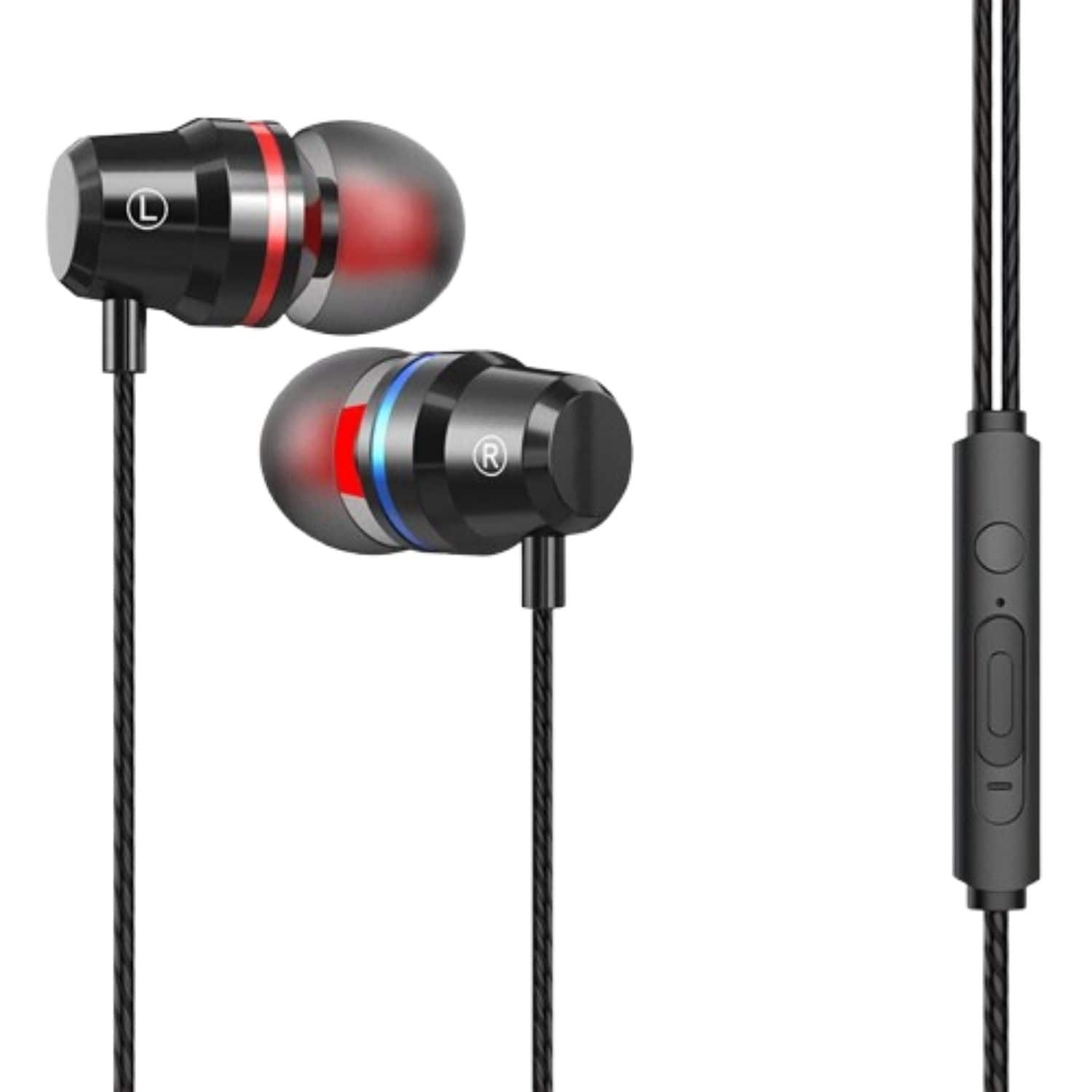 Home Collection - 3.5mm AUX Jack HiFi Bass Stereo Wired In-Ear Earbuds Headphones with Microphone – Black