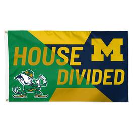 WinCraft - Michigan Wolverines vs Notre Dame Fighting Irish 3' x 5' Single-Sided Deluxe House Divided Flag - Multicolor