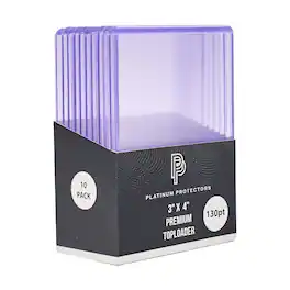 Platinum Protectors - Premium 130pt Toploaders for Trading Cards, Jersey Patch, Relics, RPA, Autos, etc - Thick Plastic Sleeve Holders - Clear