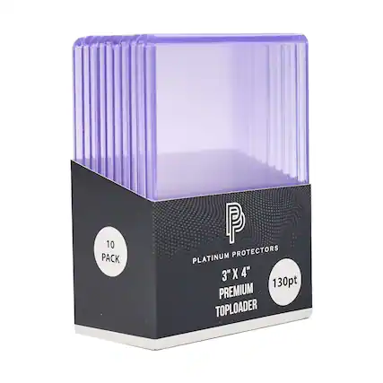 10 PACK PLATINUM PROTECTORS 3" X 4" 130pt PREMIUM TOPLOADER
