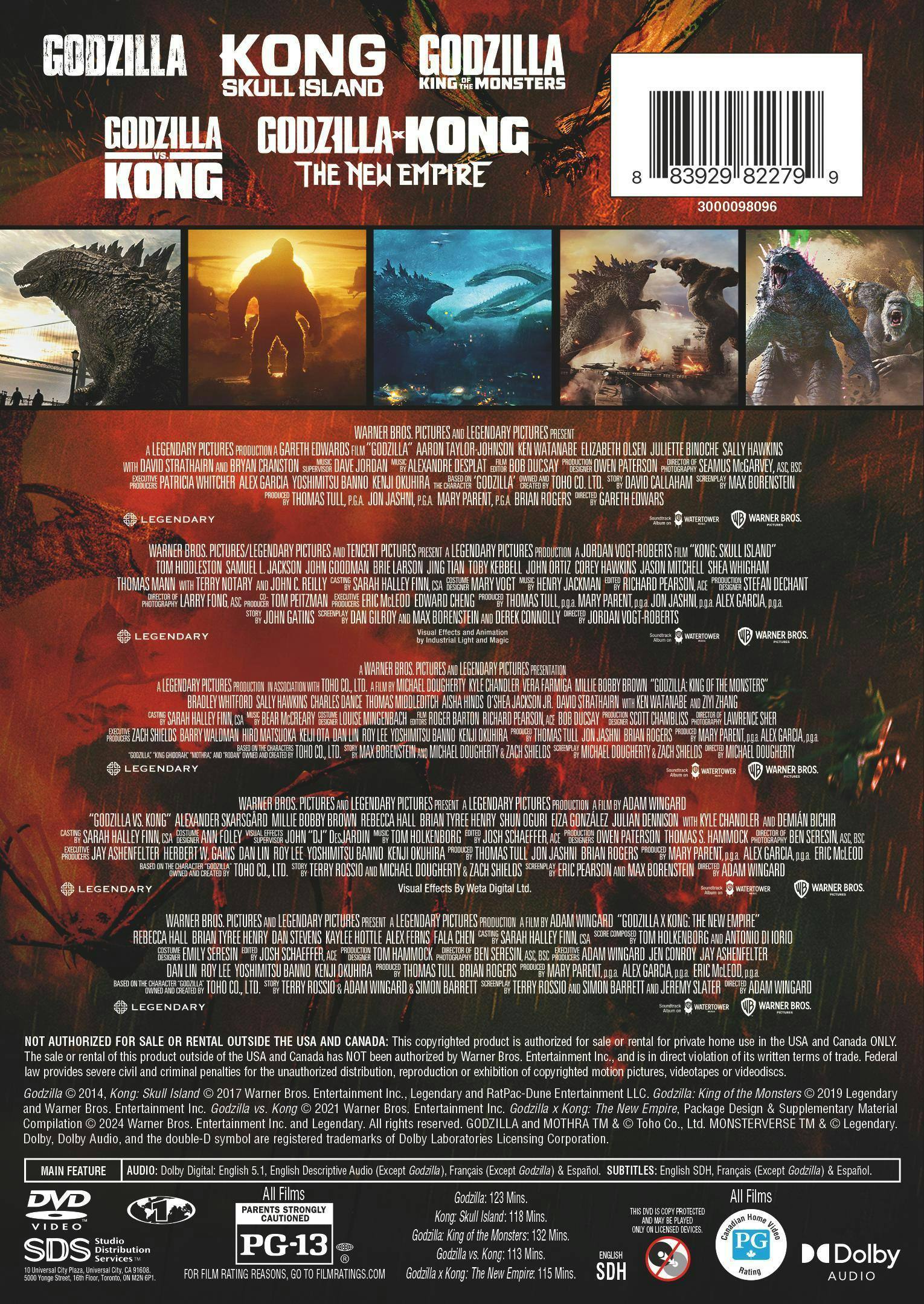 Godzilla/Kong Monsterverse 5 Film Collection [DVD] [Standard