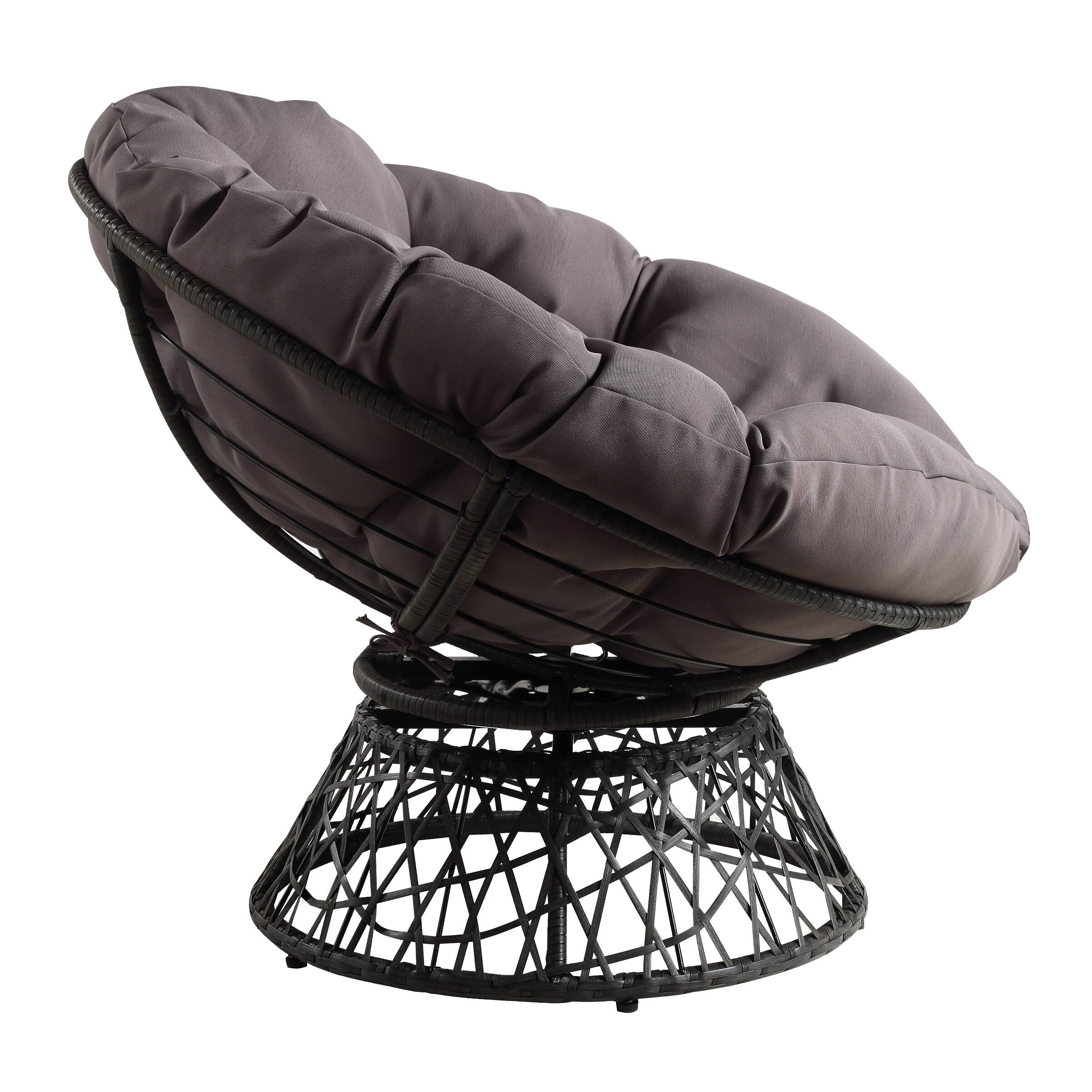 Left. OSP Home Furnishings - Papasan Chair - Gray.
