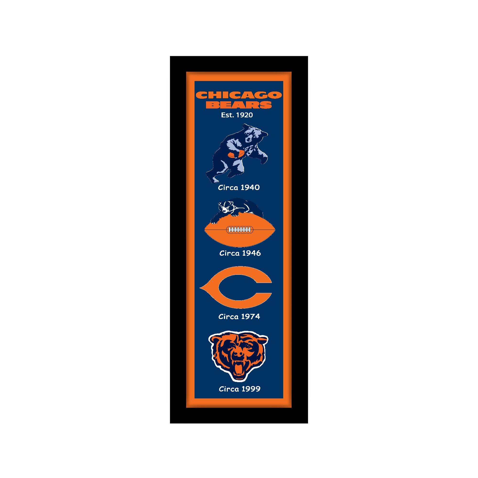 Chicago Bears 8" x 26" Heritage Framed Wall Art