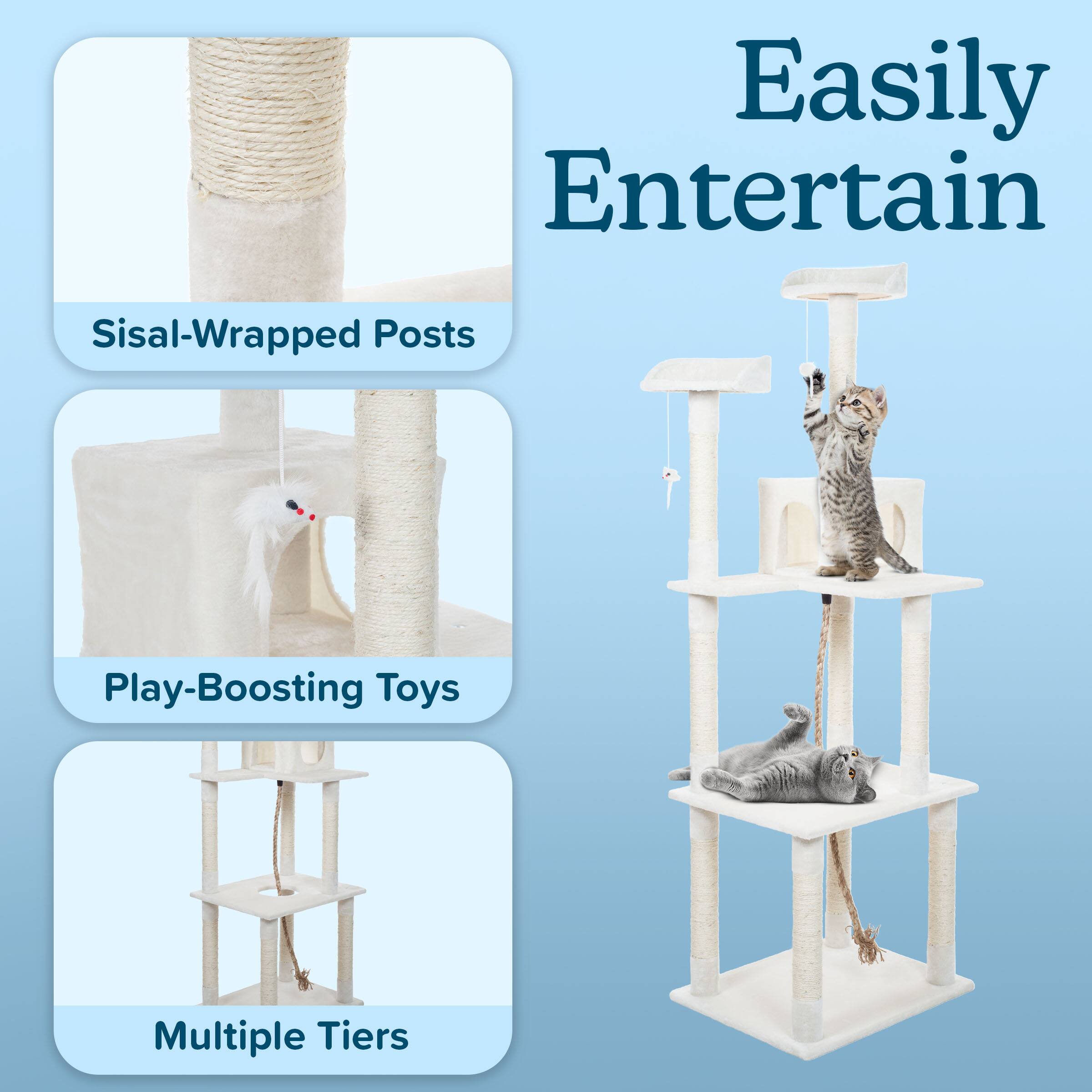 PetMaker Cat Tree 6 Ft Cat Tower for Indoor Cats with Napping Perches ...