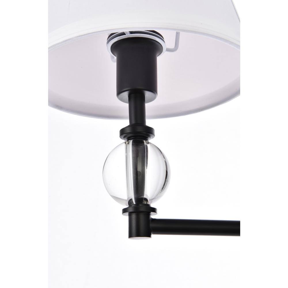 Left. Living District - Bethany 1 light bath sconce in black with white fabric shade - Black And White Fabric Shade.