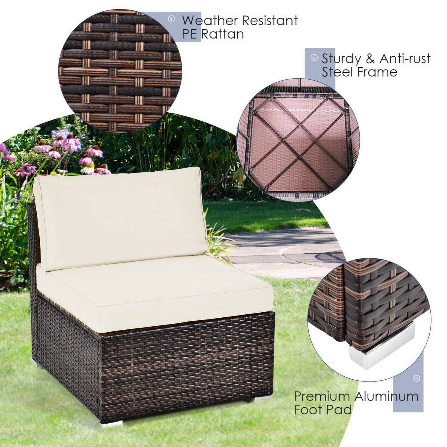 Weather Resistant PE Rattan - Sturdy & Anti-rust Steel Frame - Premium Aluminum Foot Pad