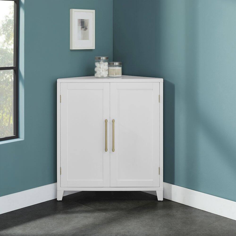 Alt View 8. Crosley Furniture - Roarke Stackable Corner Kitchen Storage Pantry - White.