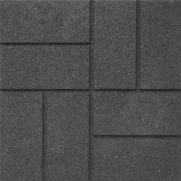 Tierra Verde - 16" x 16" Brick Rubber Paver, Outdoor Floor Tiles, Grey, 4 Pack