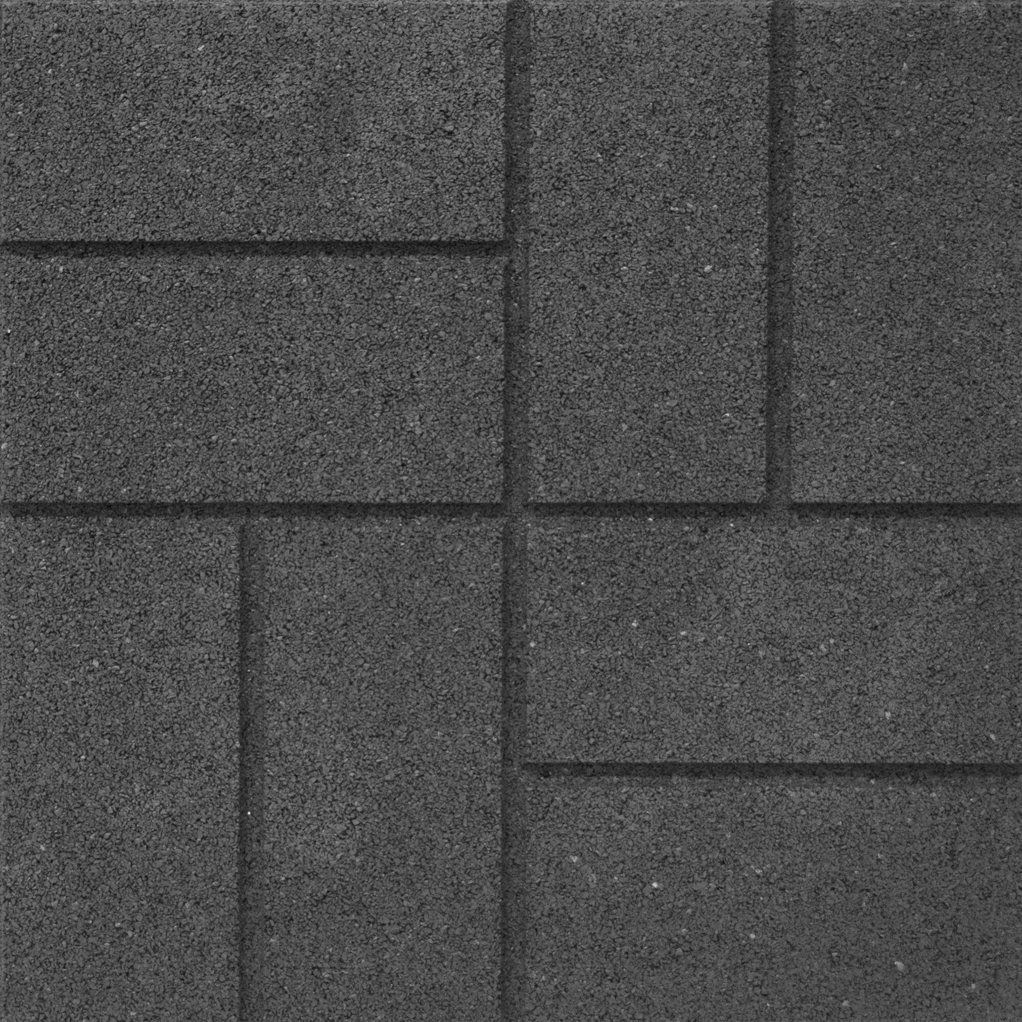 Front. Tierra Verde - Tierra Verde 16" x 16" Brick Rubber Paver, Outdoor Floor Tiles, Grey, 4 Pack.