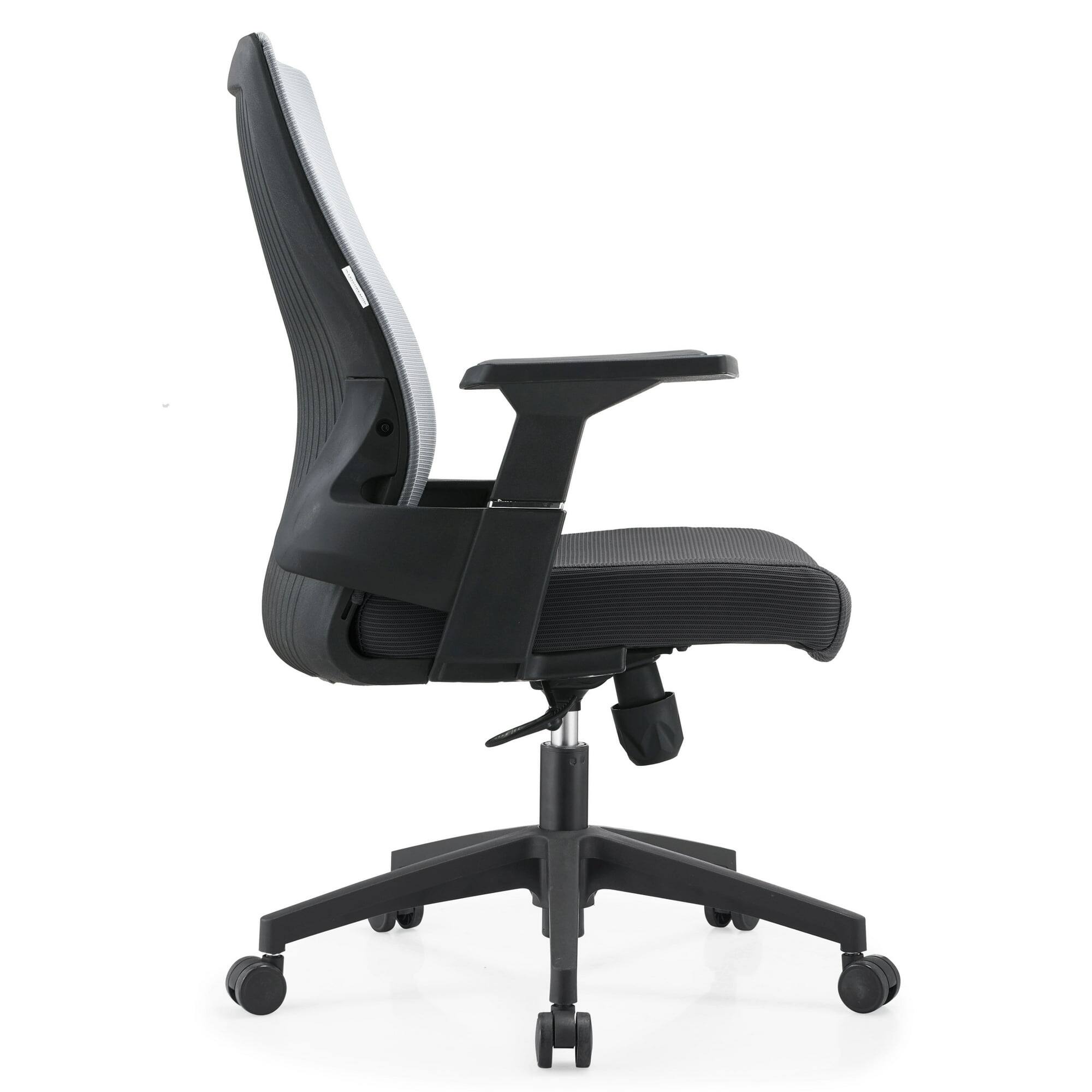 Alt View 3. LeisureMod - Brio Office Chair Ergonomic Lumbar Support Computer Chair Adjustable Desk Chair with 360 Degree Swivel and Tilt - White.
