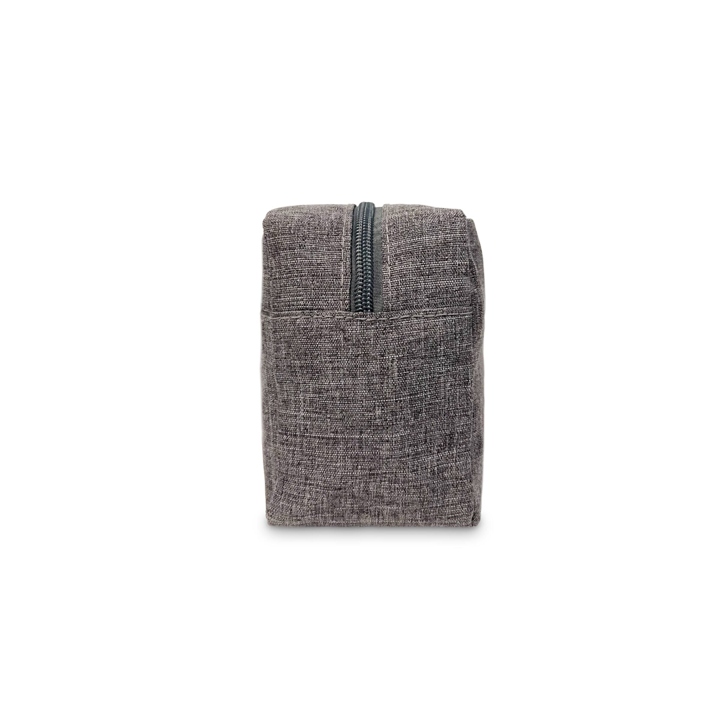 Left. Youzey Retail - Porter Dopp Kit – Gray Travel Toiletry & Grooming Bag.