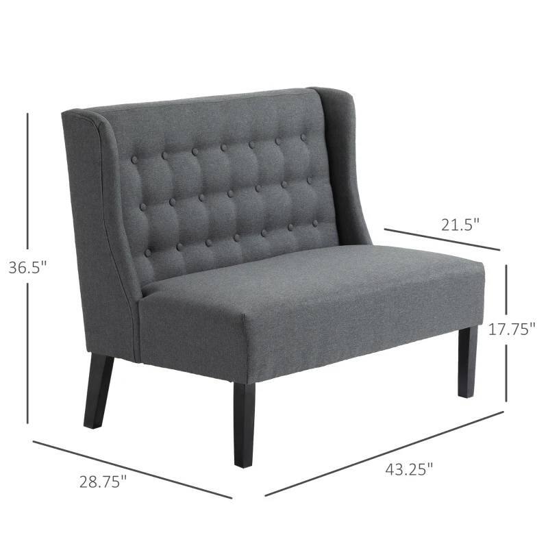 - Height: 36.5"
- Width: 43.25"
- Depth: 28.75"
- Seat Height: 17.75"
- Armrest Height: 21.5"