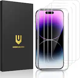 UNBREAKcable - 3-Pack Screen Protector Tempered Glass for iPhone 14 Pro Max - Clear