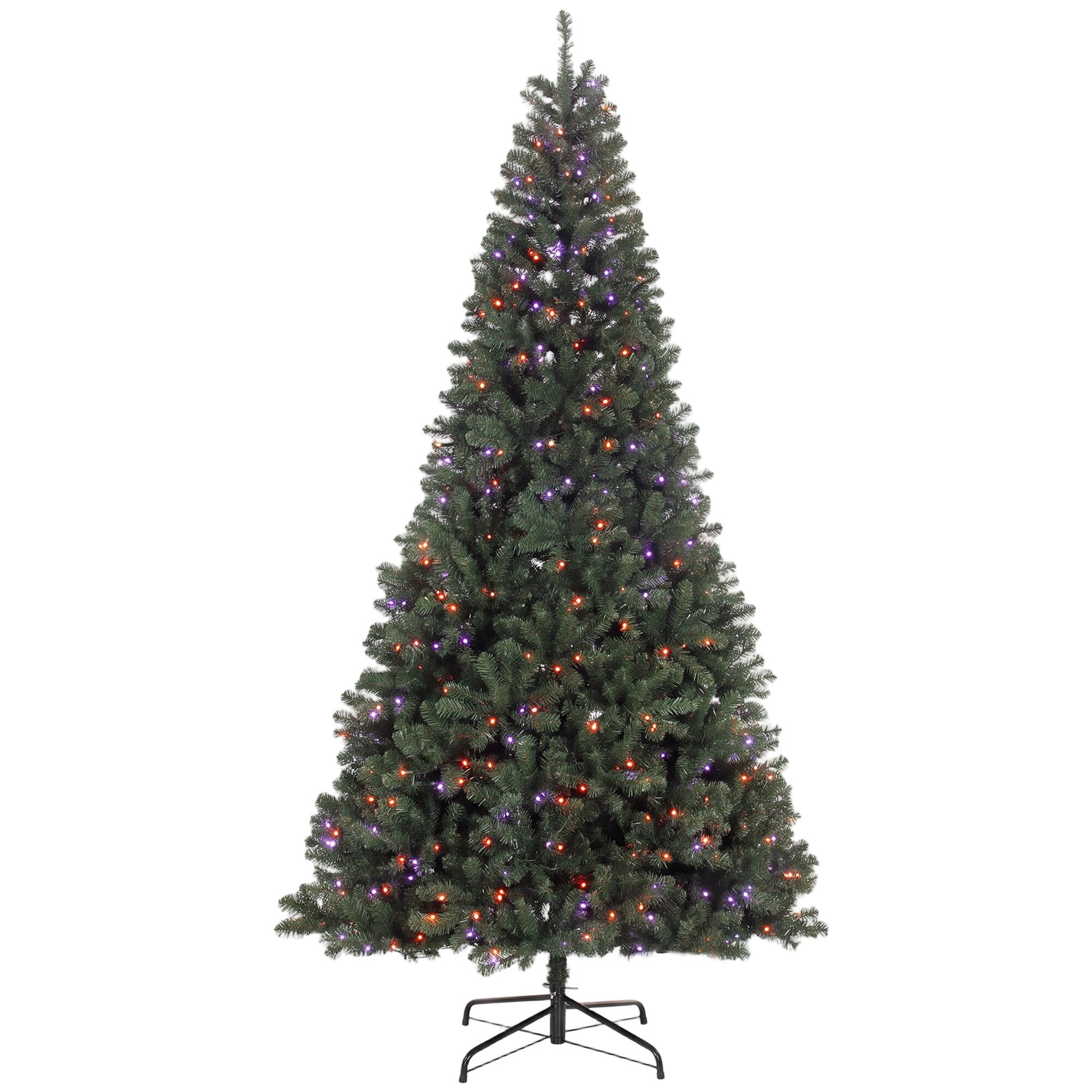 Homcom - Prelit Christmas Tree with RGB Dynamic LEDs, Remote Control, Daily Timer, Hinged Xmas Tree - Green