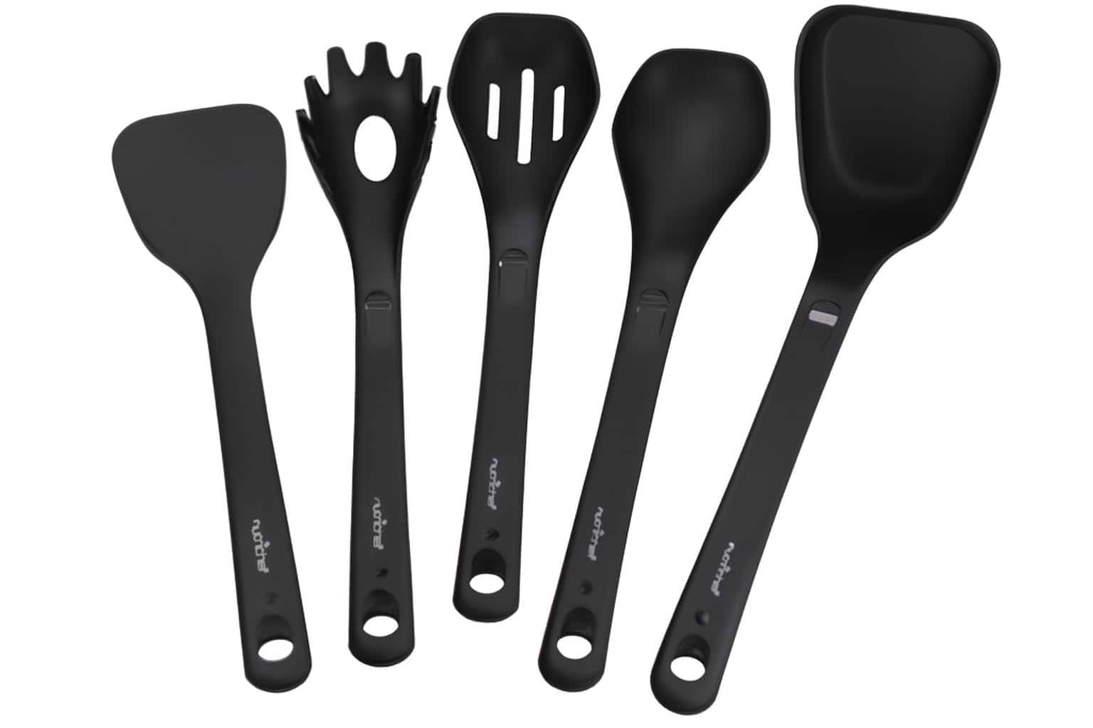 NutriChef - Kitchen Cooking Utensils Set, Includes Spatula, Pasta Fork, Slotted Spoon, Solid Spoon