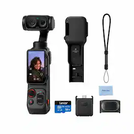 Bundle - Insta360 - Luna Ultra 8K Dual-Lens Gimbal Standard Combo, Black, w/32GB Card