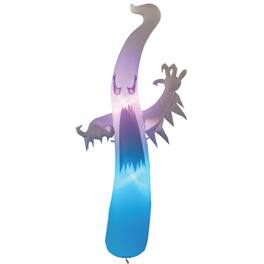 GOOSH Inflatables - GOOSH 6 FT Halloween Inflatables Ghost Scary Red Eye Dimming Ghost with Built-in Colorful LEDs - White