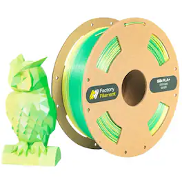 Factory Filament - 1.75mm Dual Color Silk Green + Yellow PLA 3D Printer Filament, 1 KG Spool, Dimensional Accuracy +/- 0.02 mm - Green/Yellow