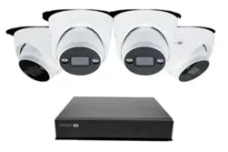 Swann - AdvancedX Wired NVR 4K Security Camera System, 8 CH, 4 PoE Dome Cameras Outdoor, 1TB, Night Vision, Motion Detect - White - Front_Zoom