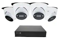 Front. Swann - Swann AdvancedX Wired NVR 4K Security Camera System, 8 CH, 4 PoE Dome Cameras Outdoor, 1TB, Night Vision, Motion Detect - White.